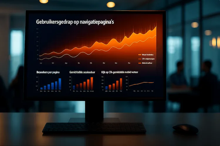 Analyse van websiteverkeer en heatmaps op scherm voor conversieoptimalisatie