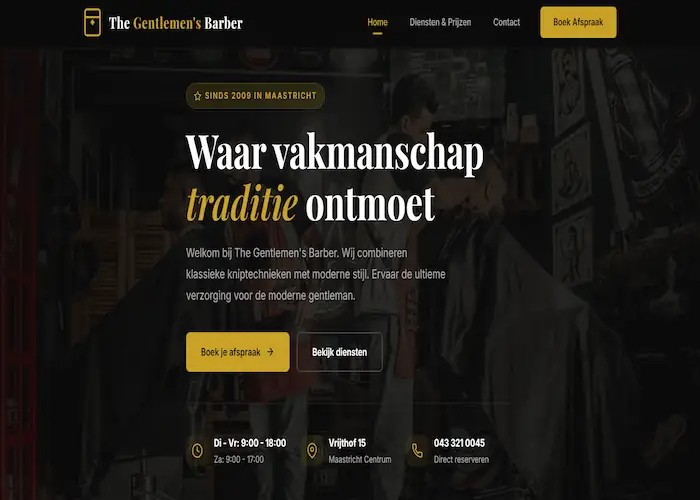 Website voor een Barber