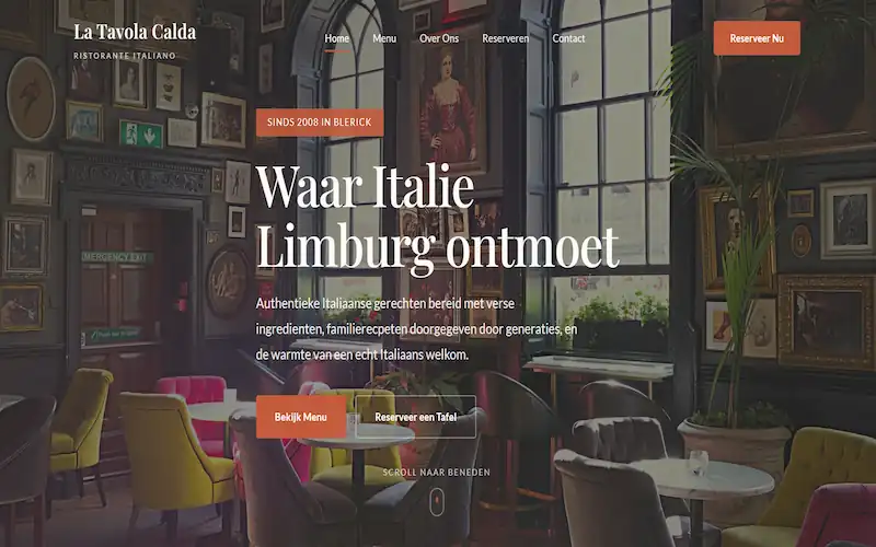 Website voor een restaurant